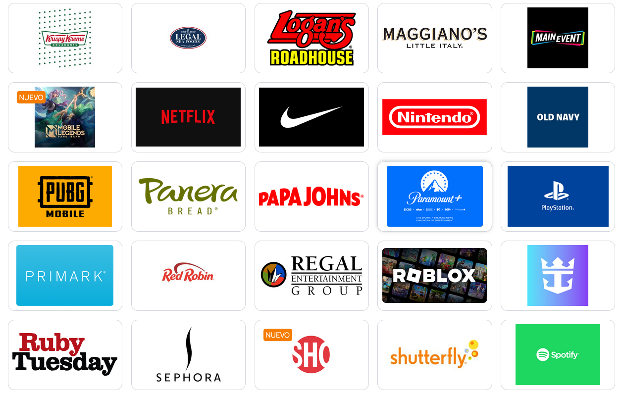 EGift – Regalos Electrónicos – Utilidades prepagadas